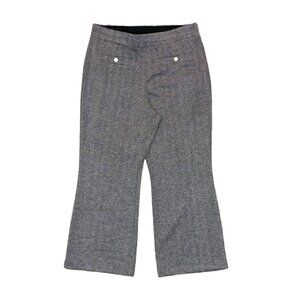 Michael Kors Women's Pants Size L Gray Cropped Wide Leg Pull On Stretch EUC